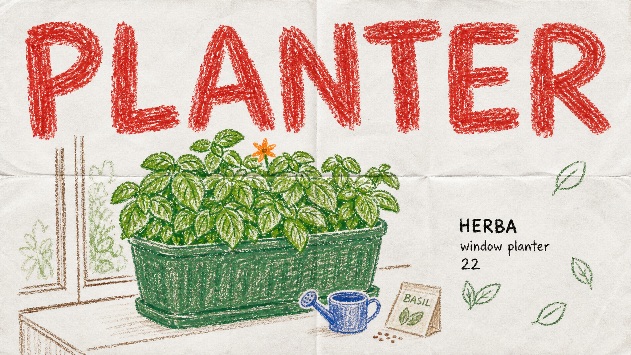 Crayon Doodle Planter Poster