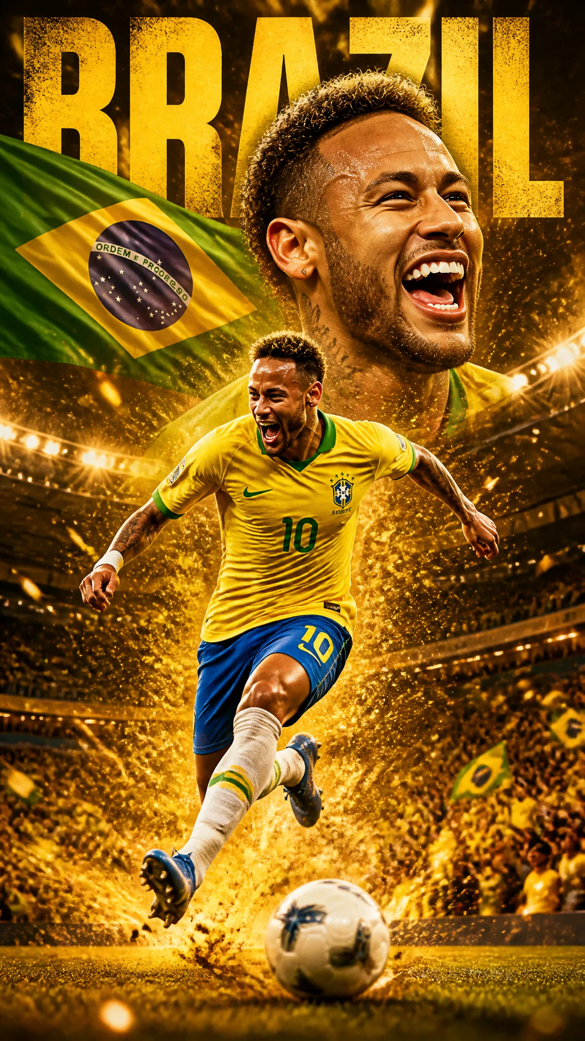 Brazil Striker Golden Goal Shot