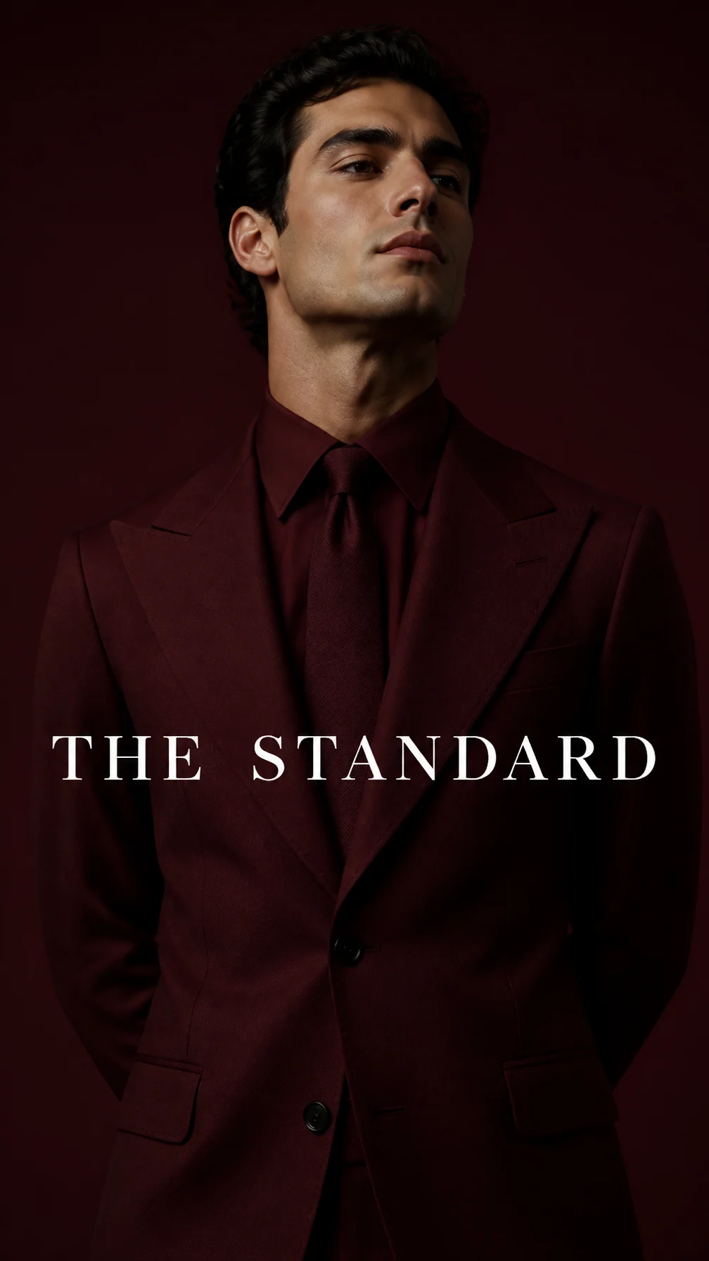 Burgundy Suit Luxury Portrait