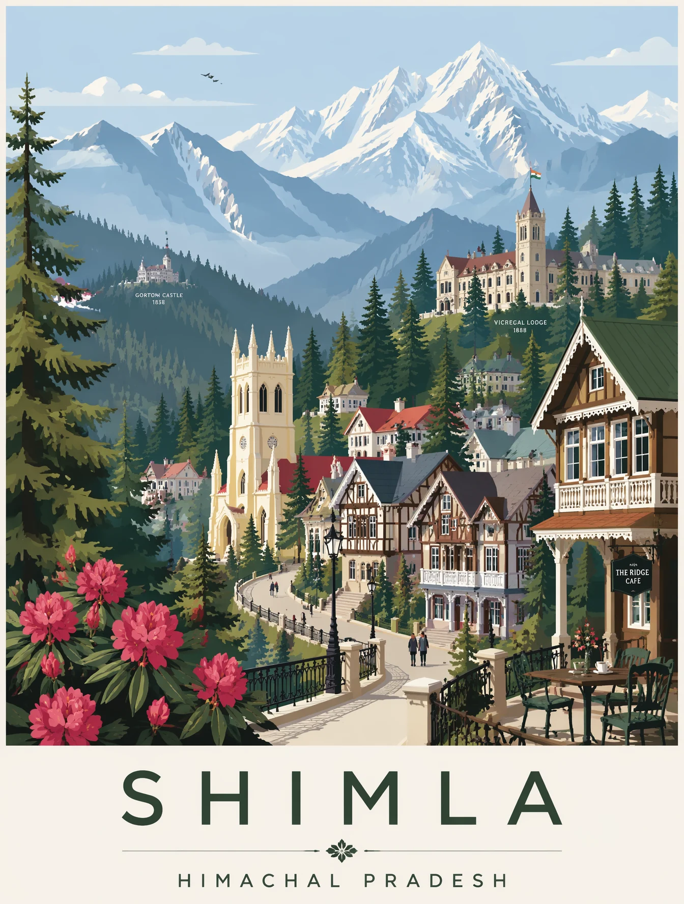 Shimla Vintage Travel Poster