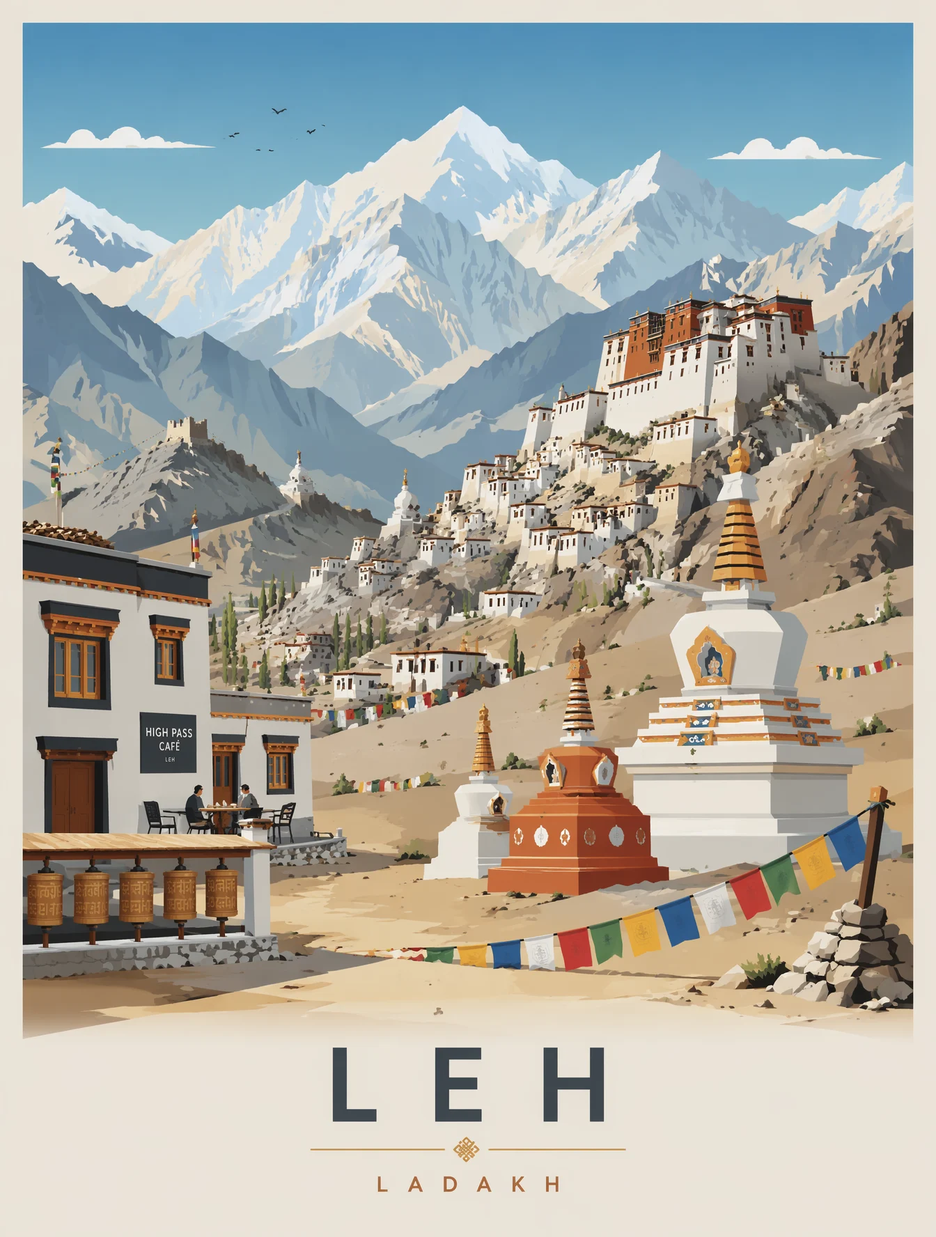 Leh Ladakh Travel Poster