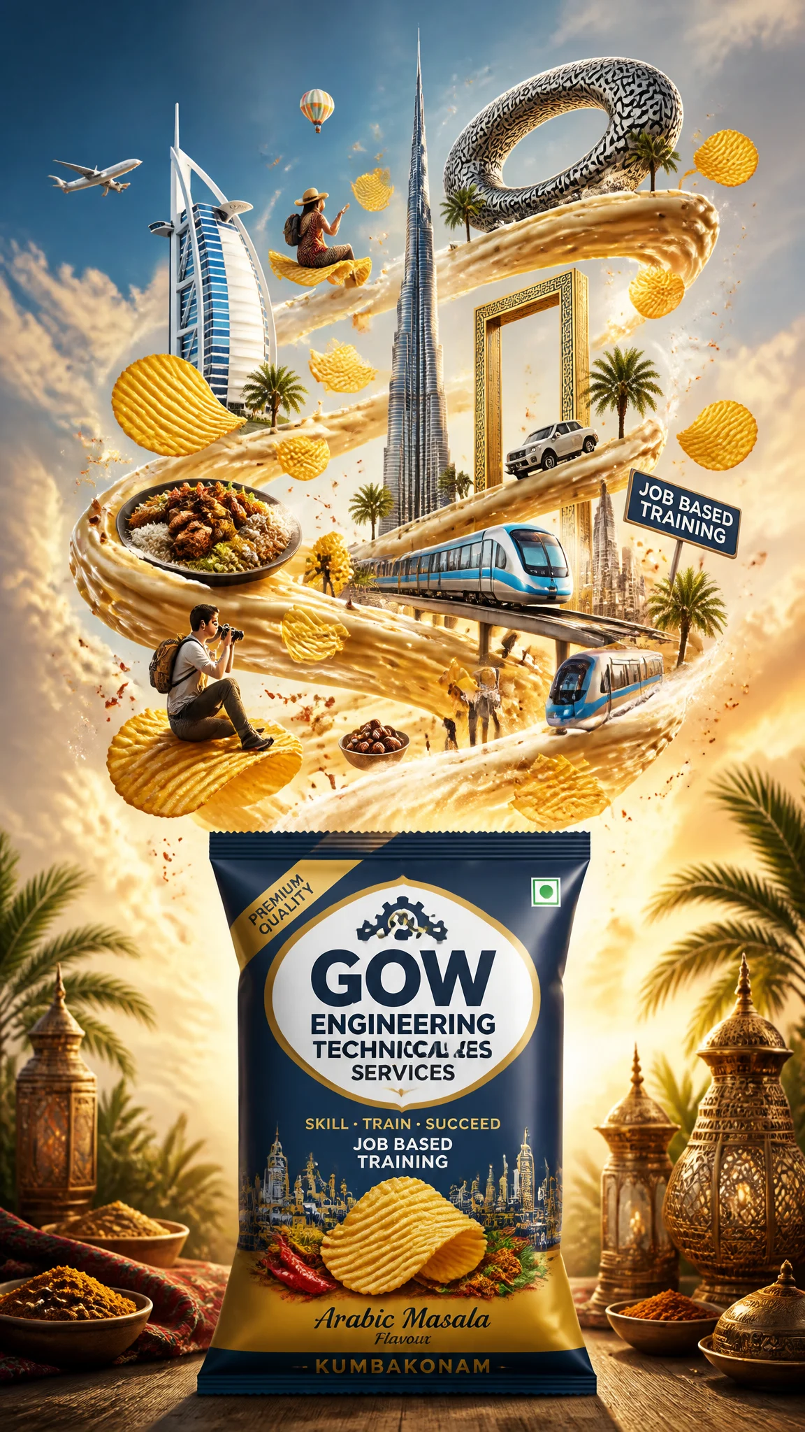 Dubai Premium Chips Travel Poster
