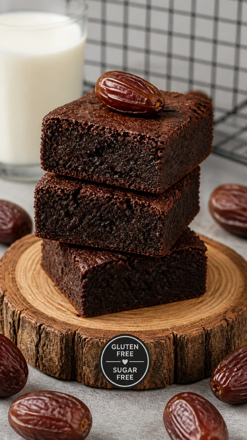 Dark Chocolate Brownies Stack Close-up