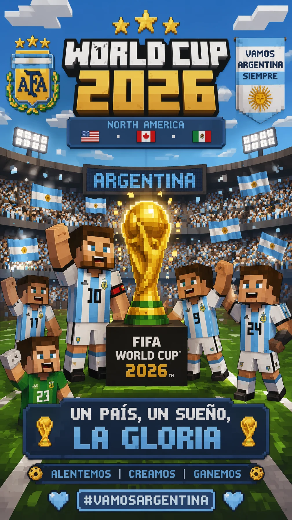 Minecraft World Cup Pixel Poster