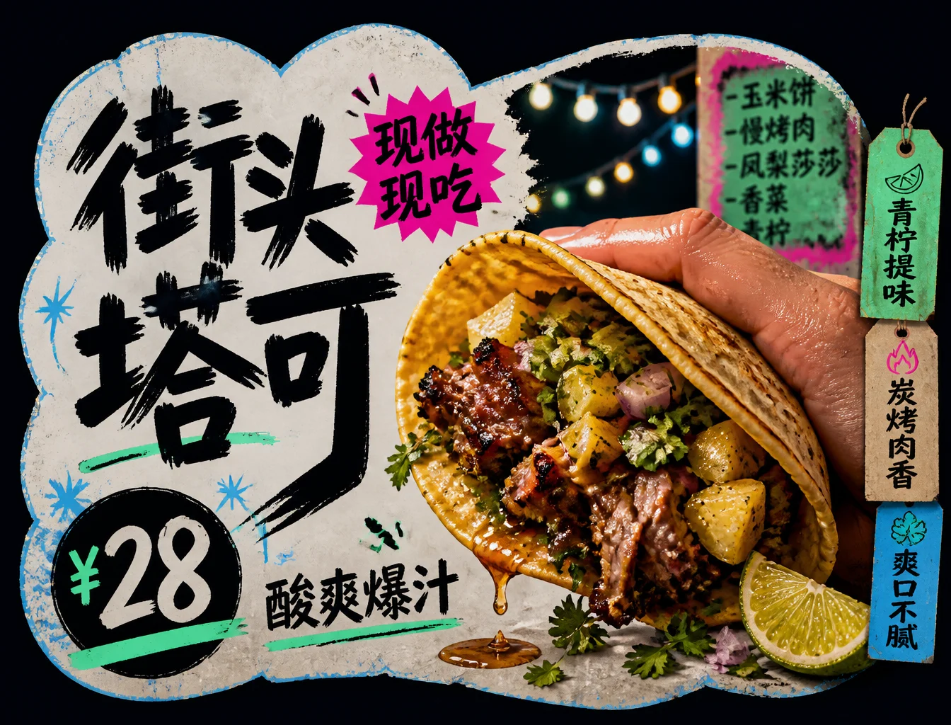 Night Market Taco Ad Visual