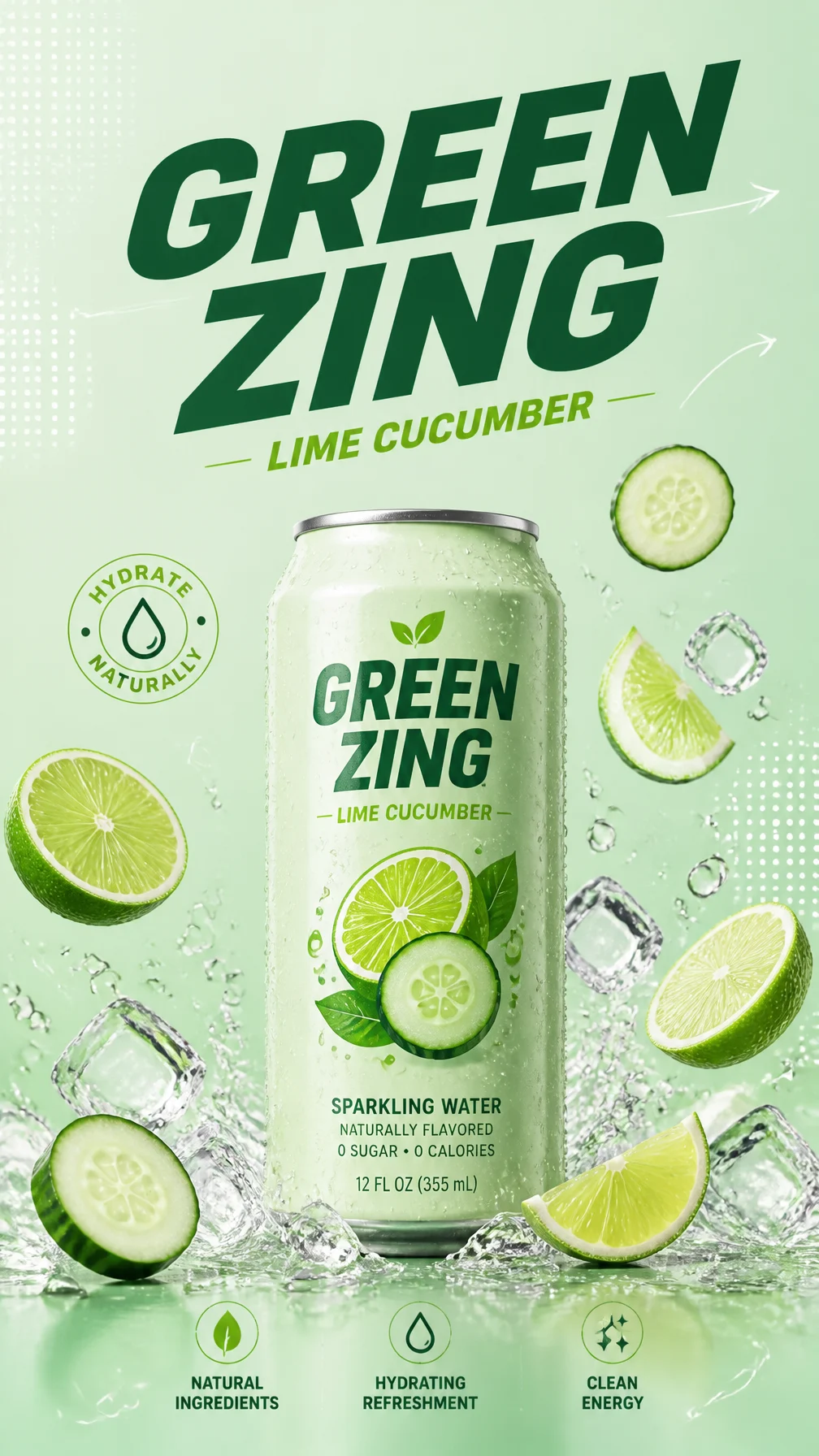 Green Zing Sparkling Drink Ad