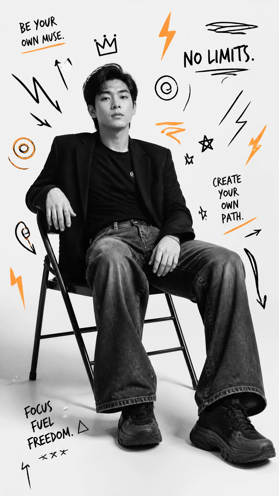BW Graffiti Studio Portrait