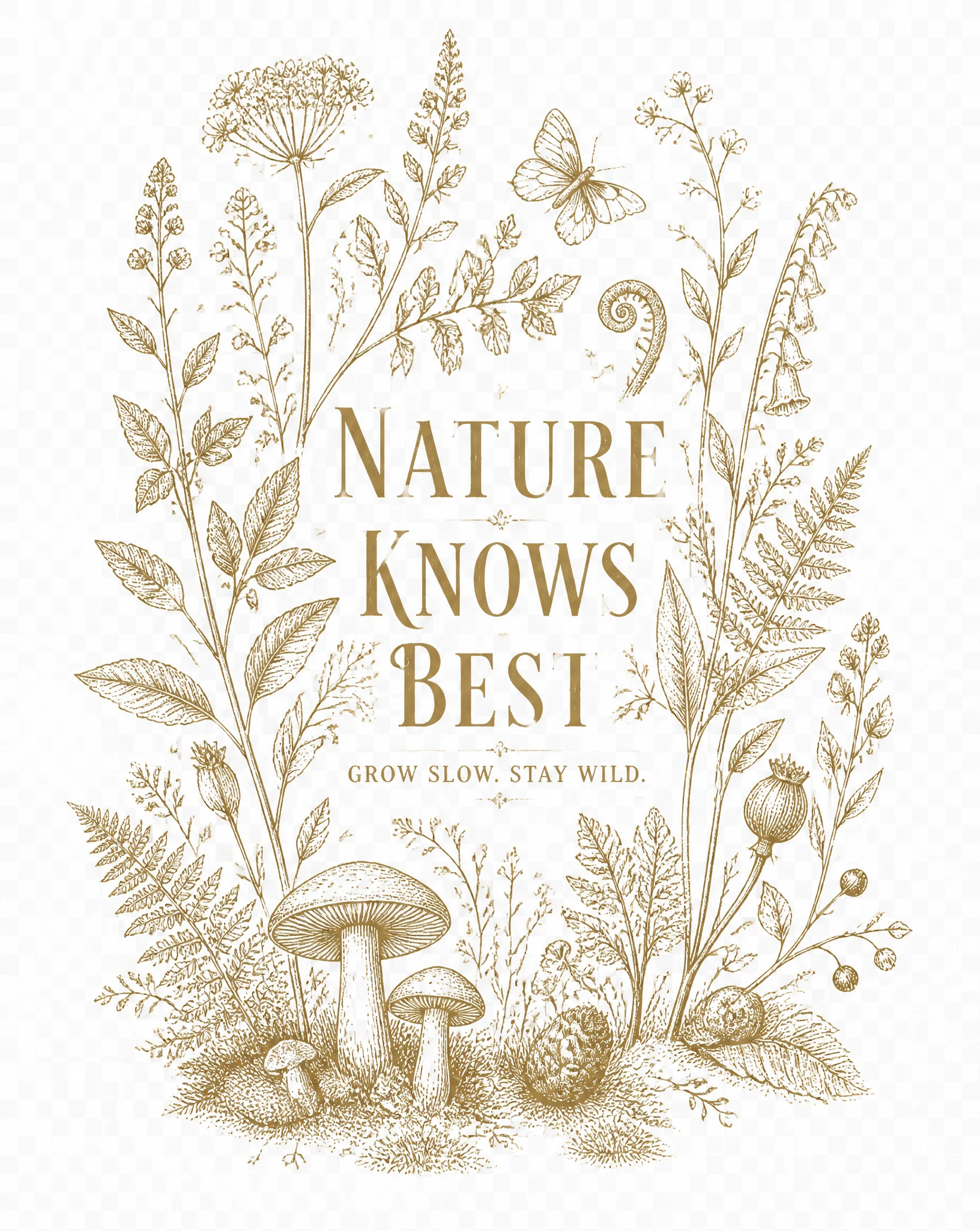 Vintage Botanical T-Shirt Design