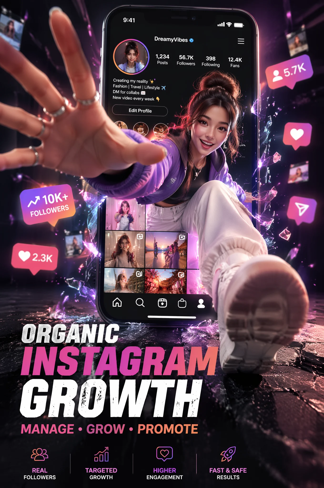 Organic Instagram Growth Poster