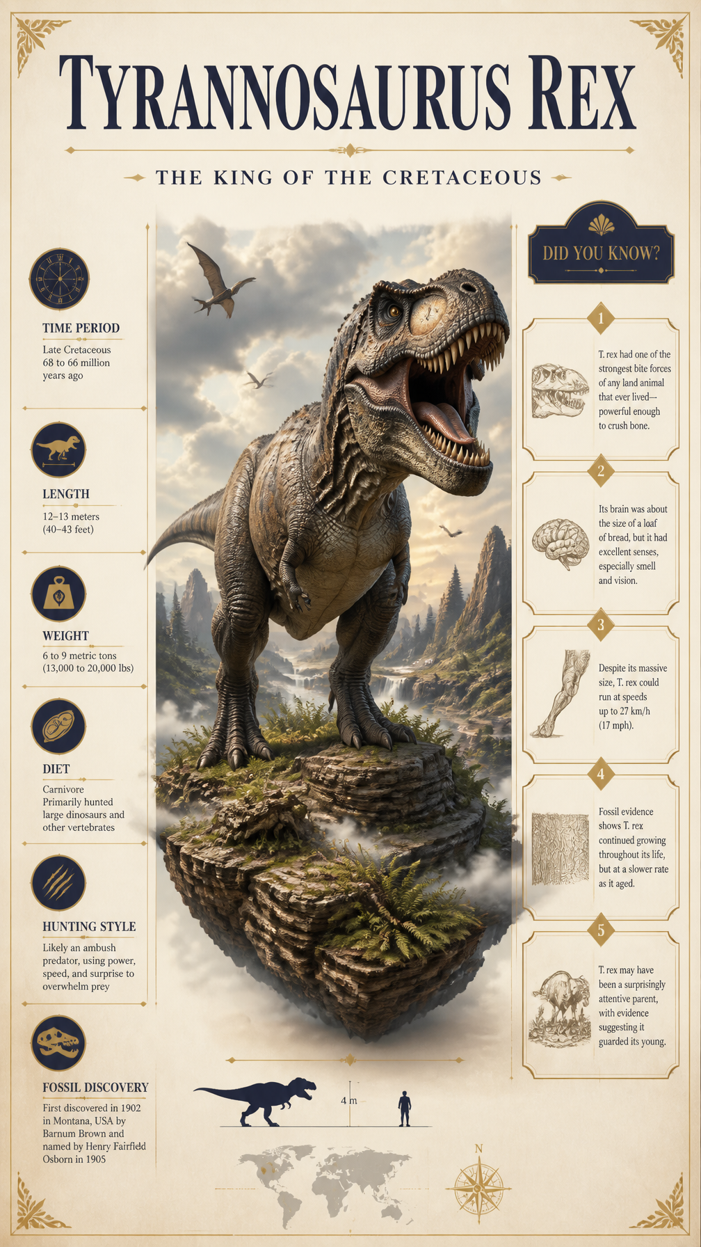 Premium T-Rex Infographic Poster