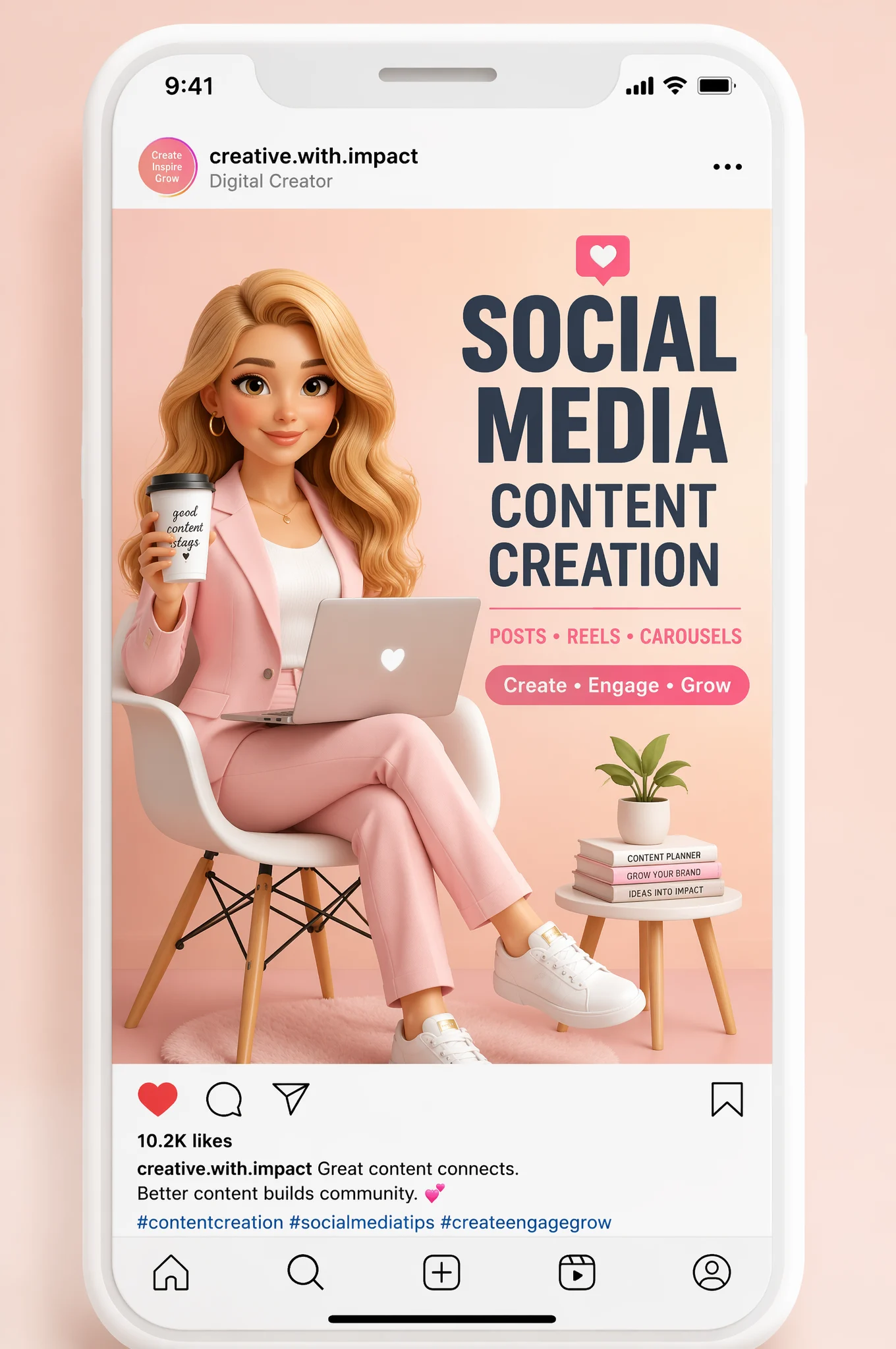 3D Social Media Creator Lifestyle
