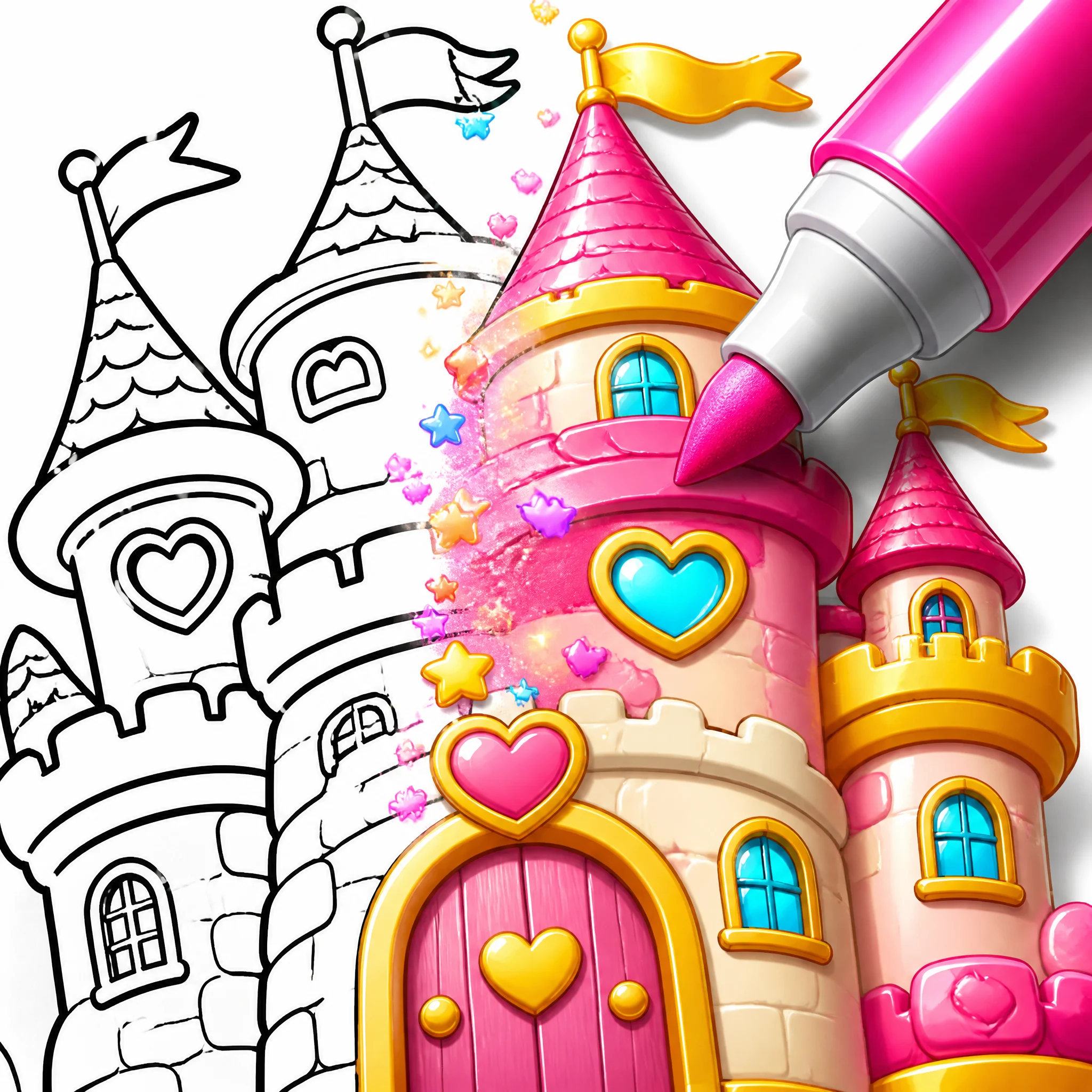 Magical Castle Coloring Transform