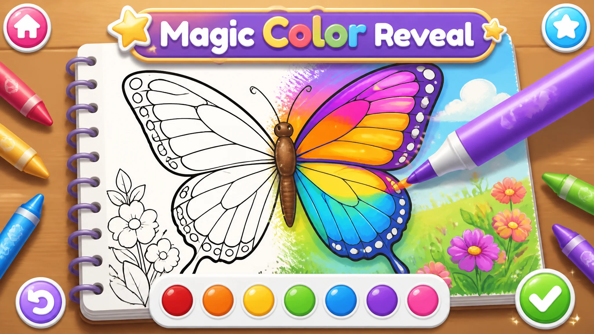 Magic Butterfly Coloring Game Screenshot