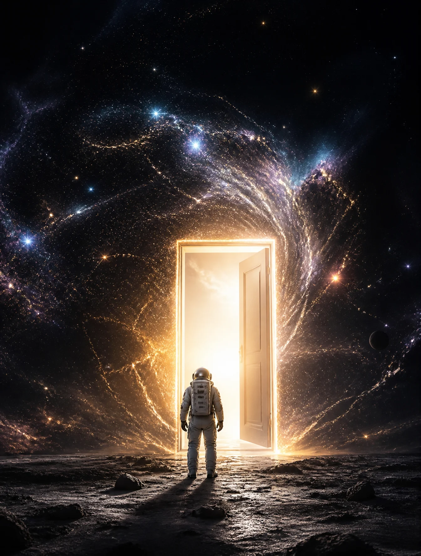 Astronaut Discovers Glowing Cosmic Door