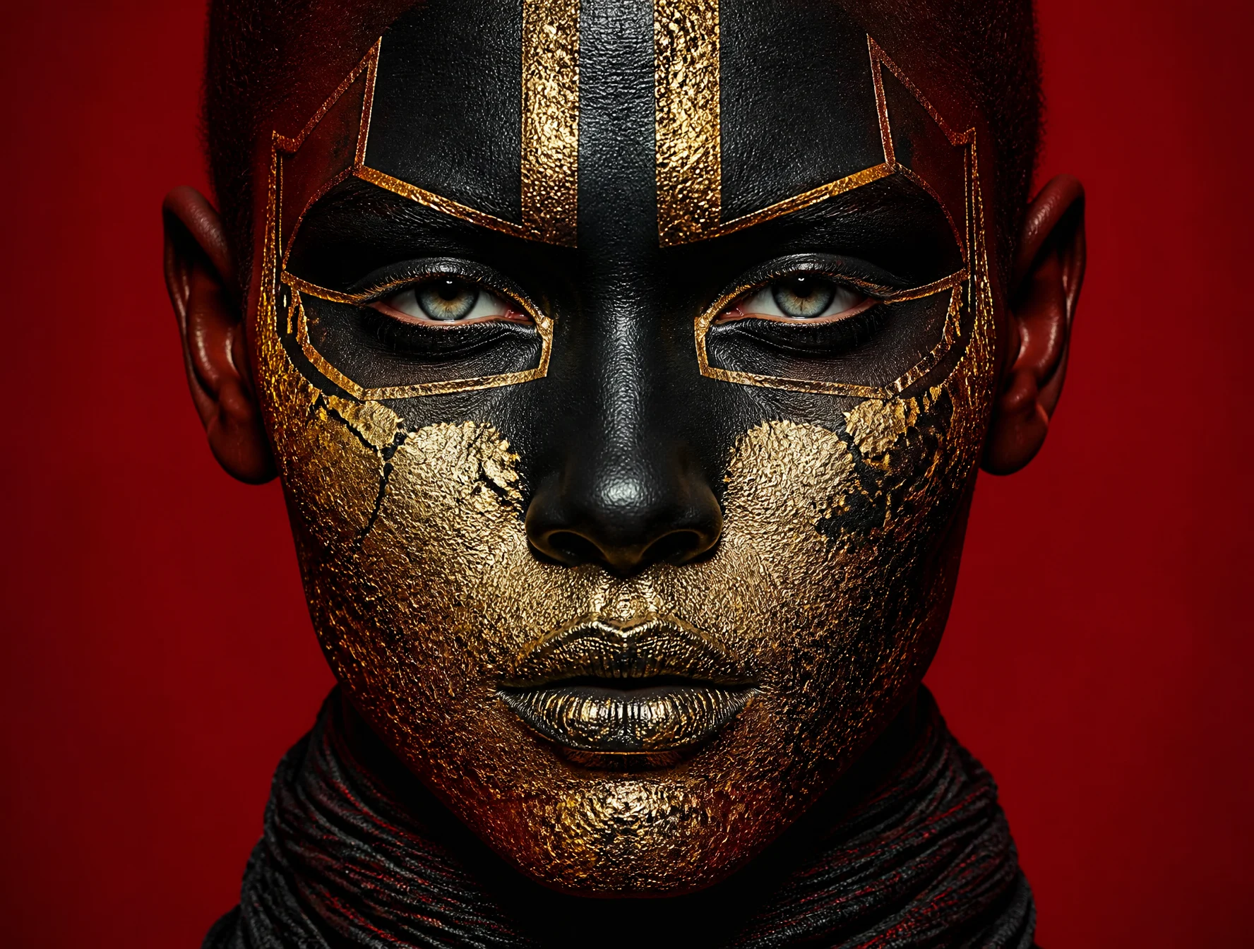 Black Gold Tribal Face Paint