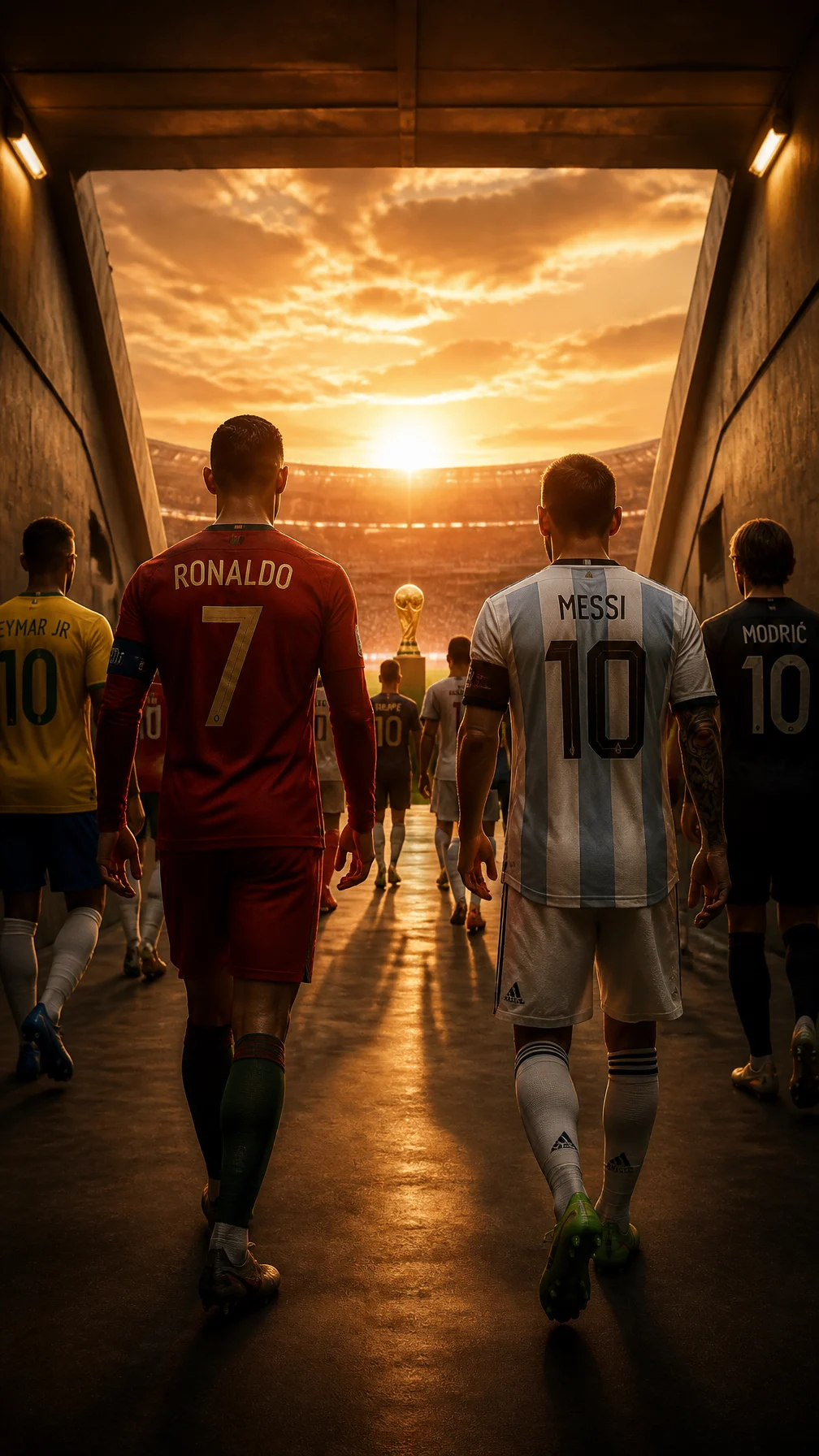Ronaldo Messi World Cup Tunnel Walk