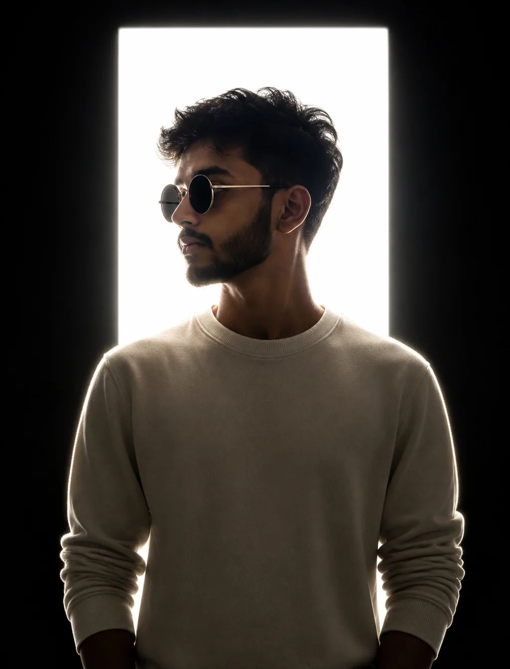 Dramatic High Contrast Studio Portrait