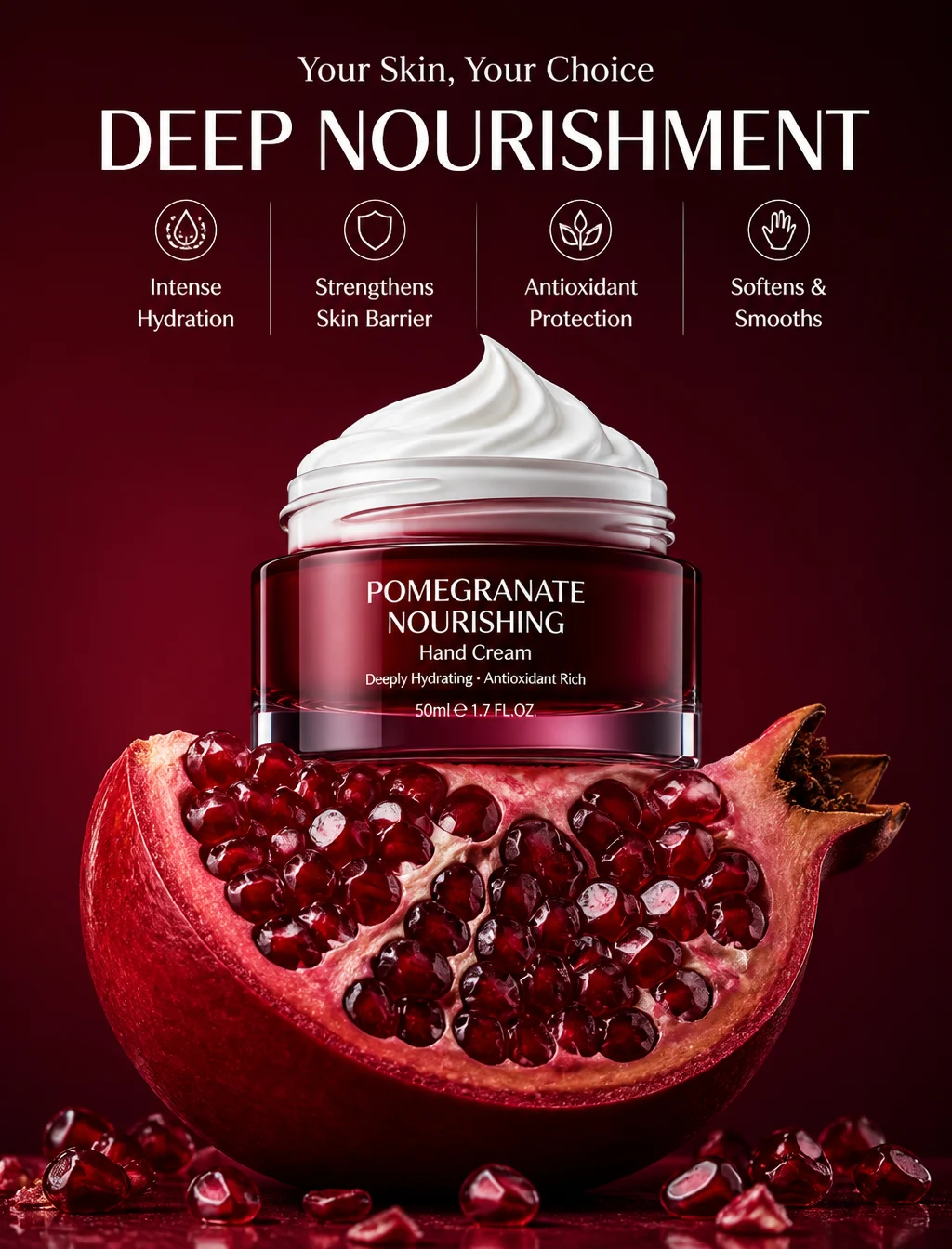 Pomegranate Hand Cream Macro Shot