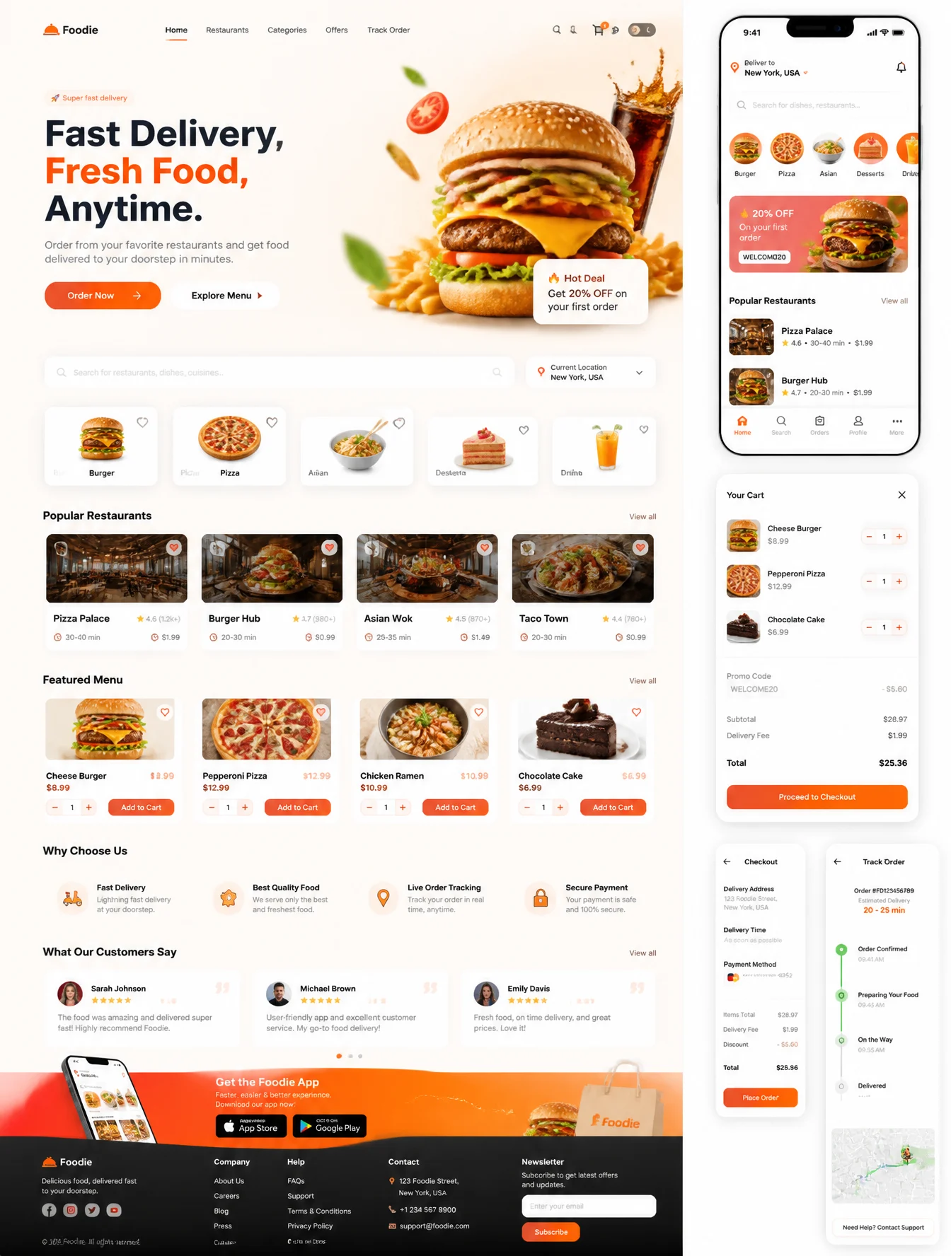 Premium Food Delivery Website UI Design