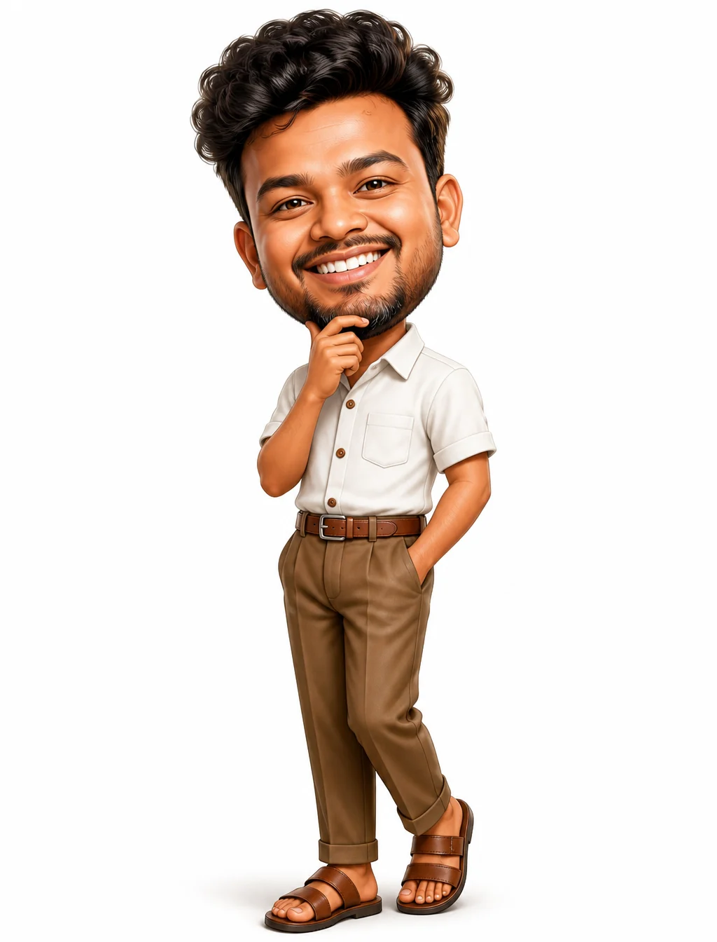 Cheerful Man 3D Caricature Art