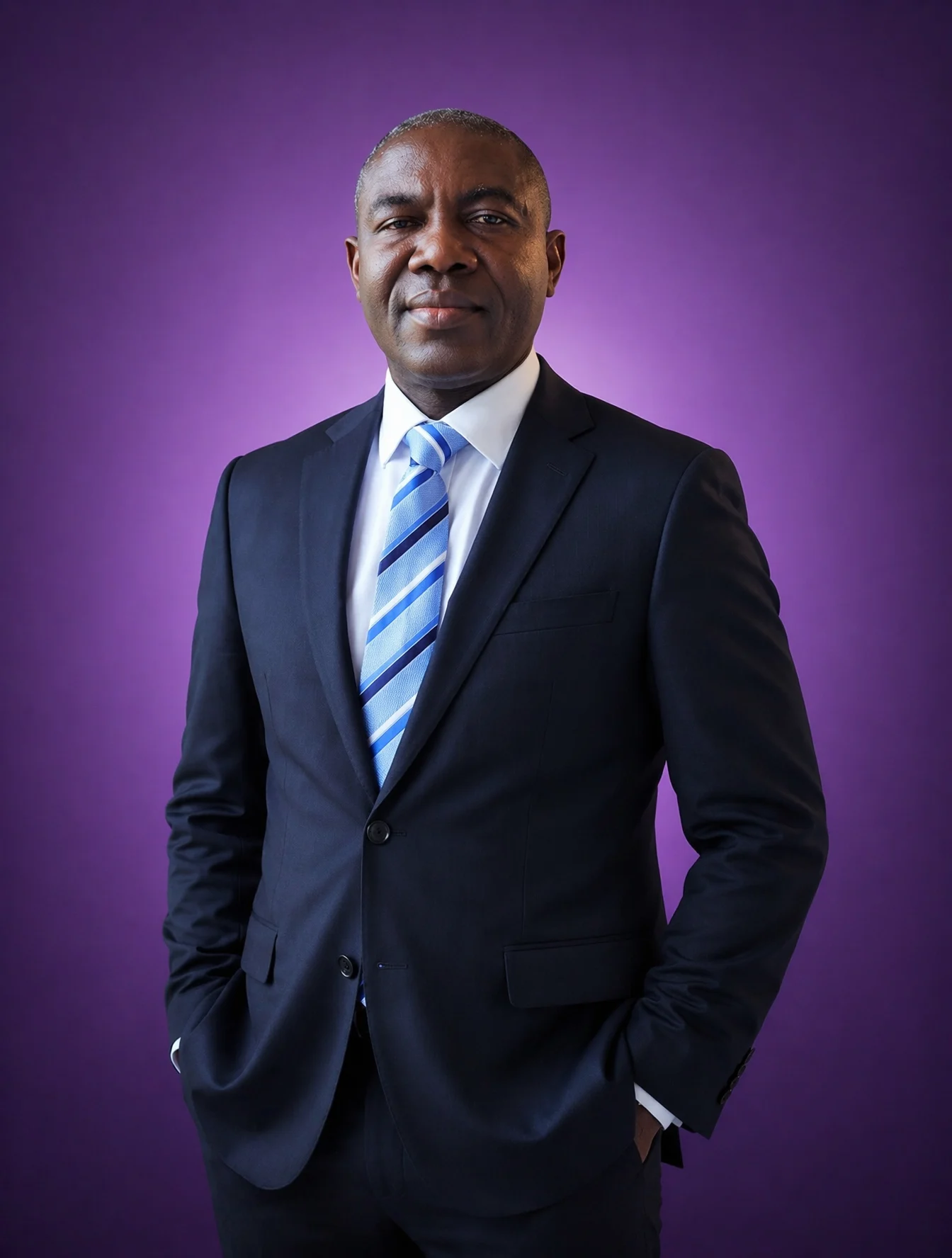 Corporate Executive Violet Portrait