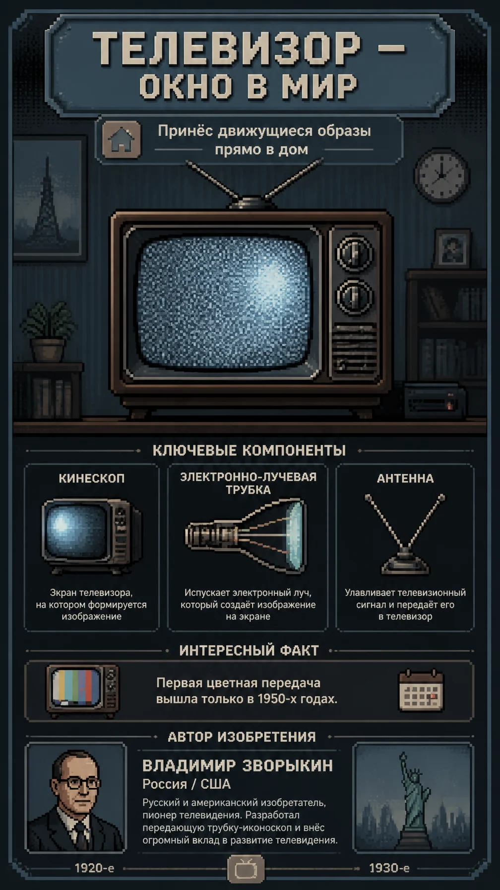 Pixel Retro Television Set