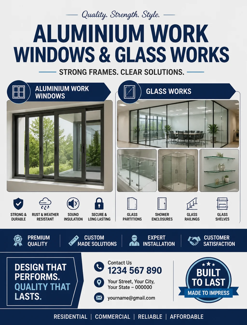 Aluminum Glass Shop Poster Design