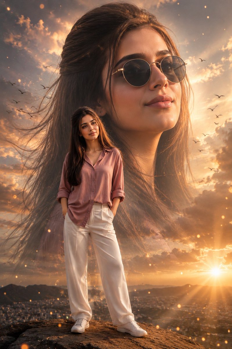 Cinematic Double Exposure Fashion Portrait