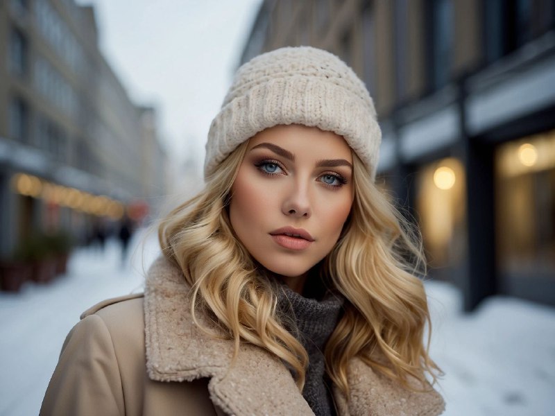 Blonde Woman on Street Rococo Photorealistic Painting