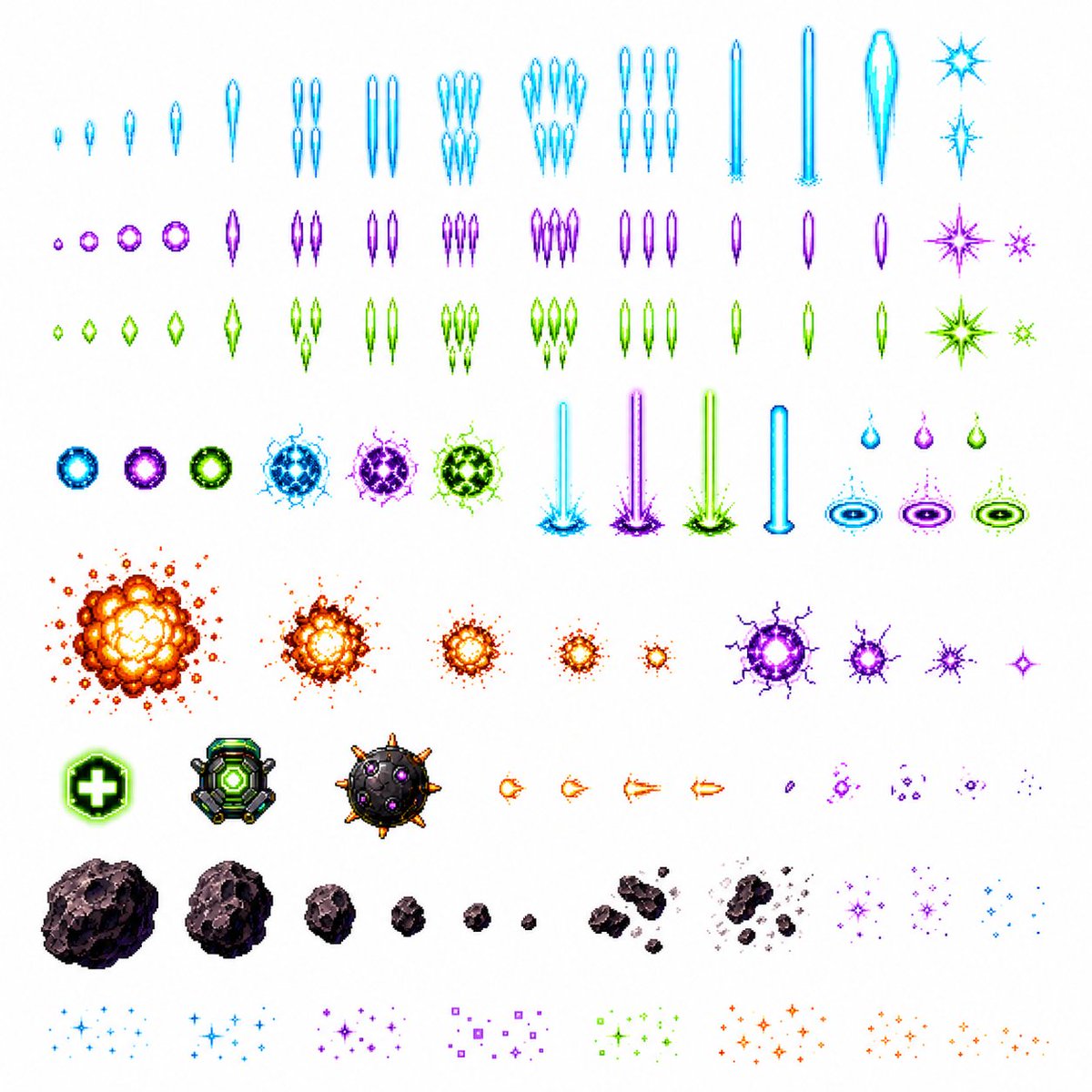 Retro Pixel Space Shooter Sprites