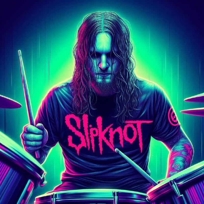 Joey Jordison Drumming Poster in Sam Spratt Style