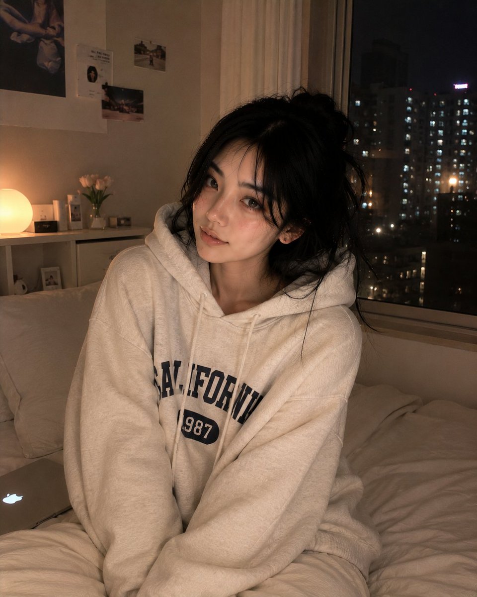 Cozy Late Night Bedroom Portrait