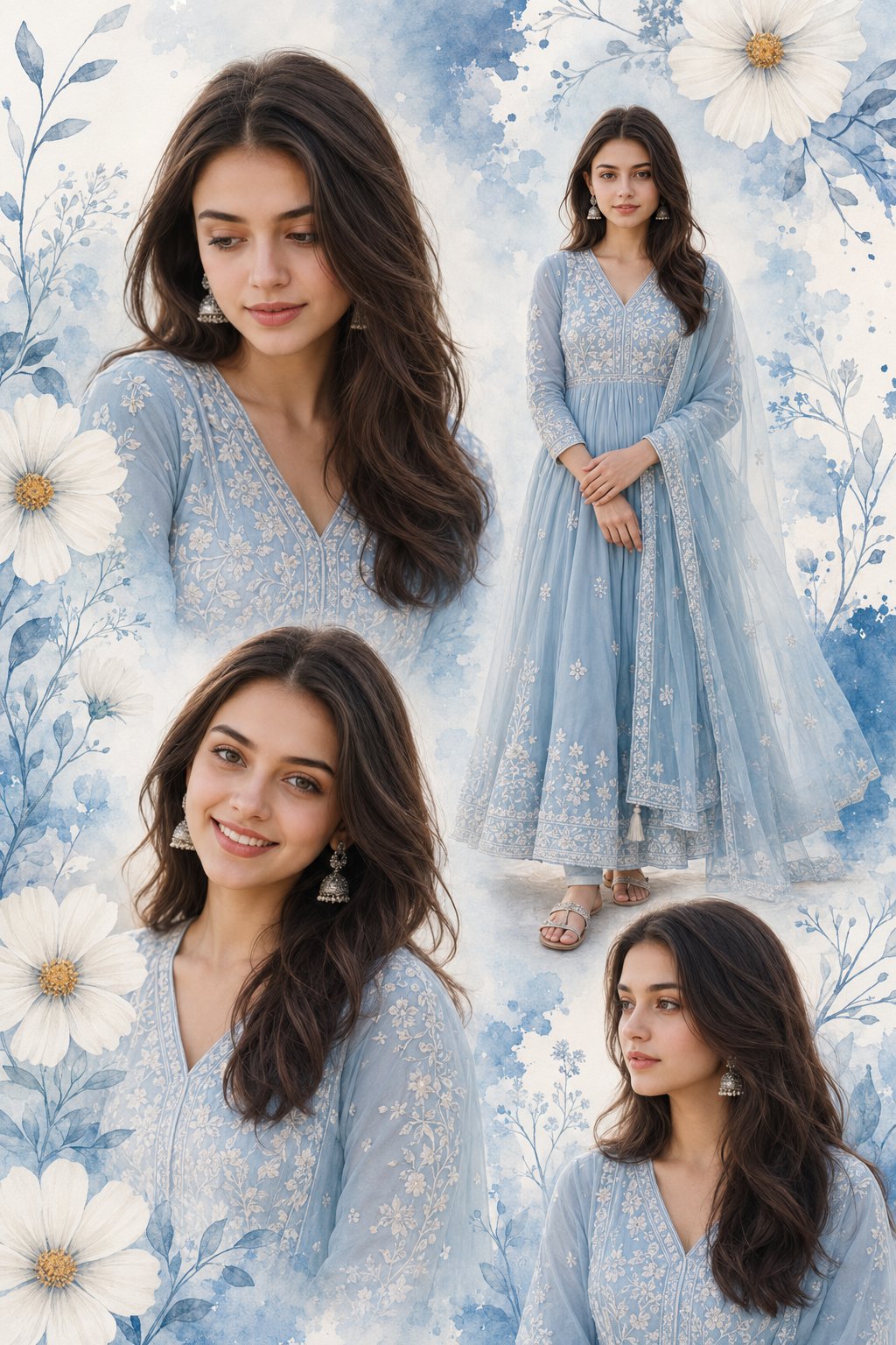 Dreamy Indian Girl Collage Poster