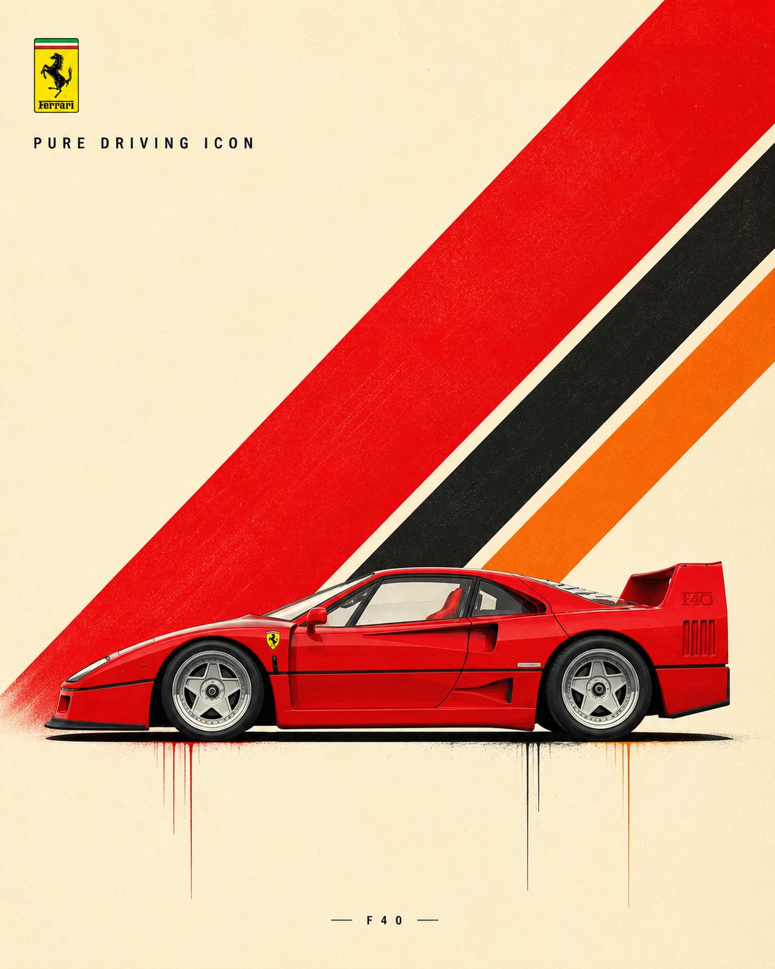 Swiss Modernist Car Poster