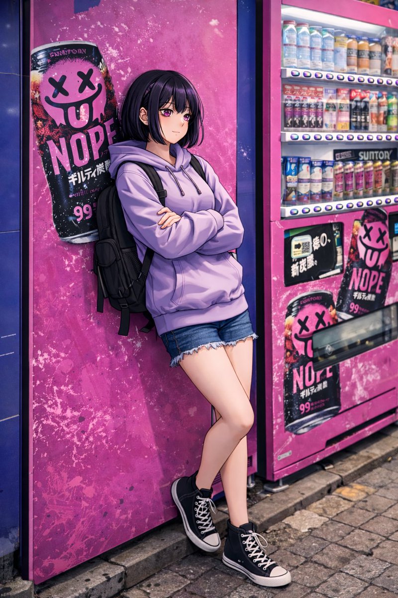 Anime Girl Vending Machine Art