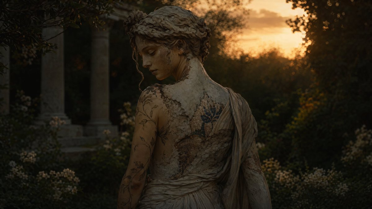 Marble Woman in Ruined Garden