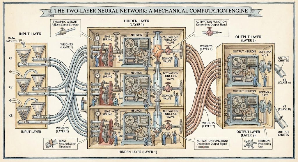 Biesty Style Neural Network Diagram