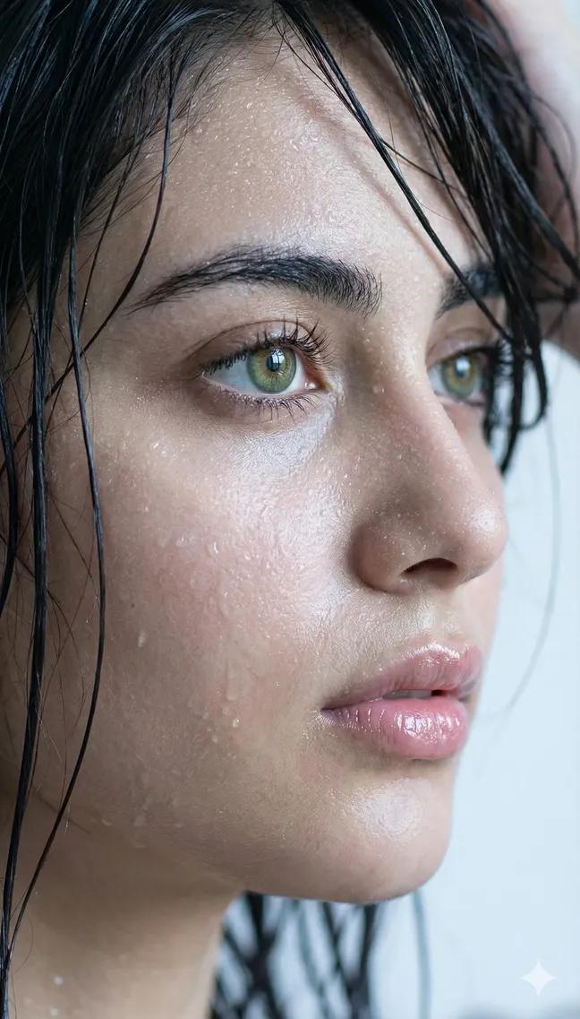 Extreme Wet Hyper-Realistic Portrait