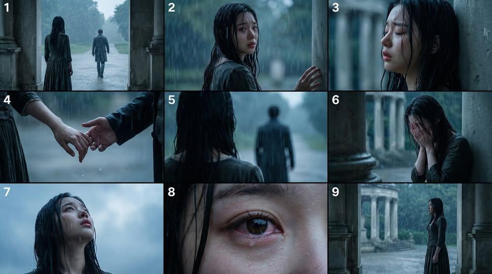 Melancholic Rainy Cinematic Storyboard