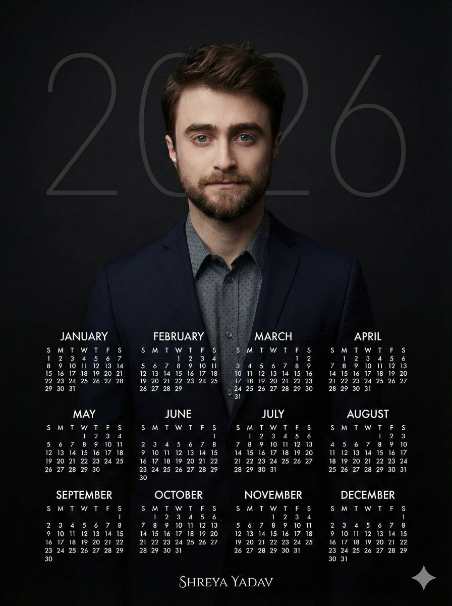 Luxurious 2026 Calendar Poster