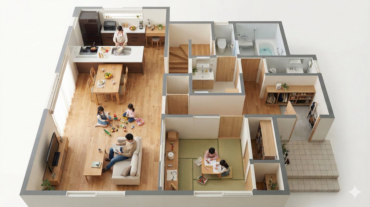 Miniature Bird's-Eye Family Home
