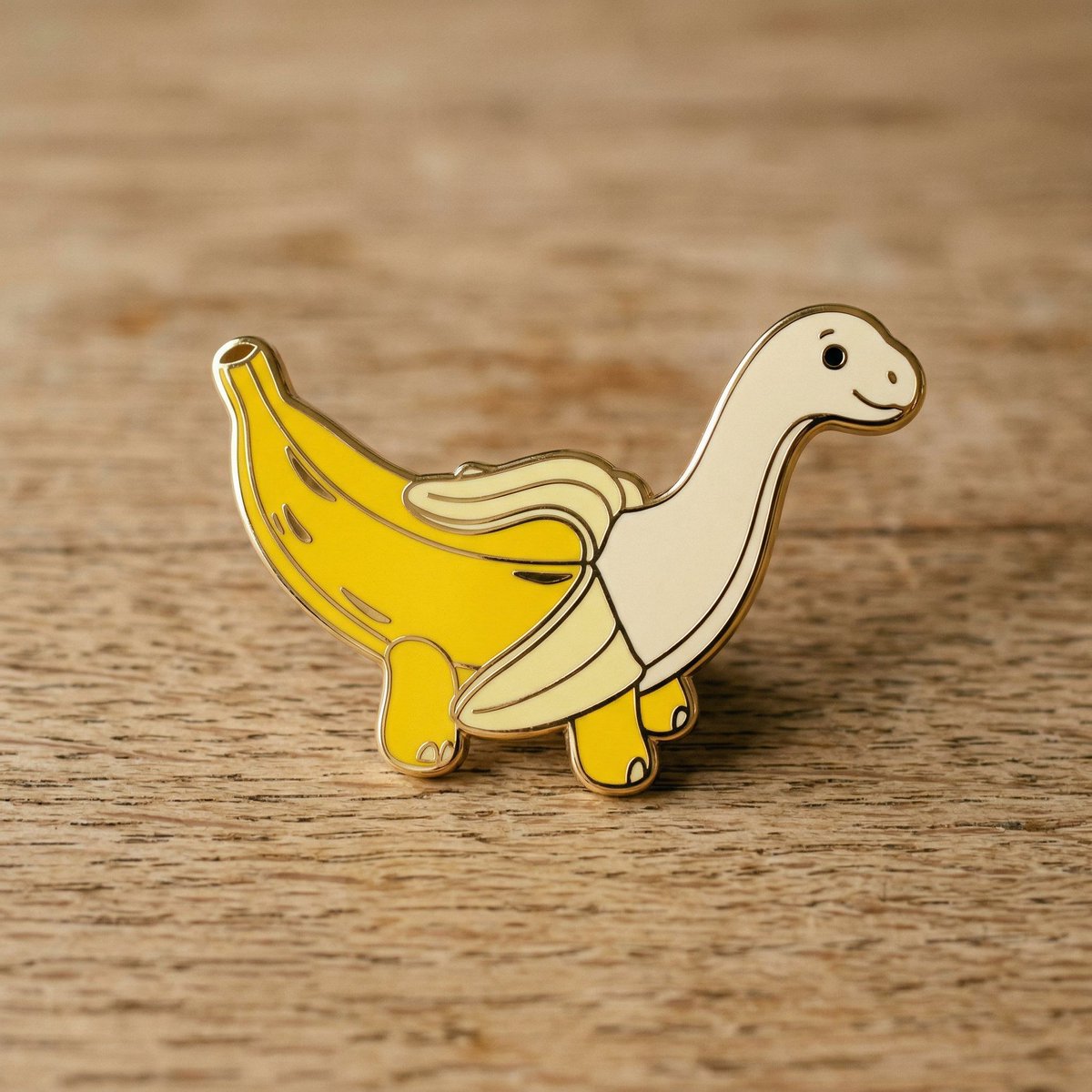 Gold Enamel Pin On Desk