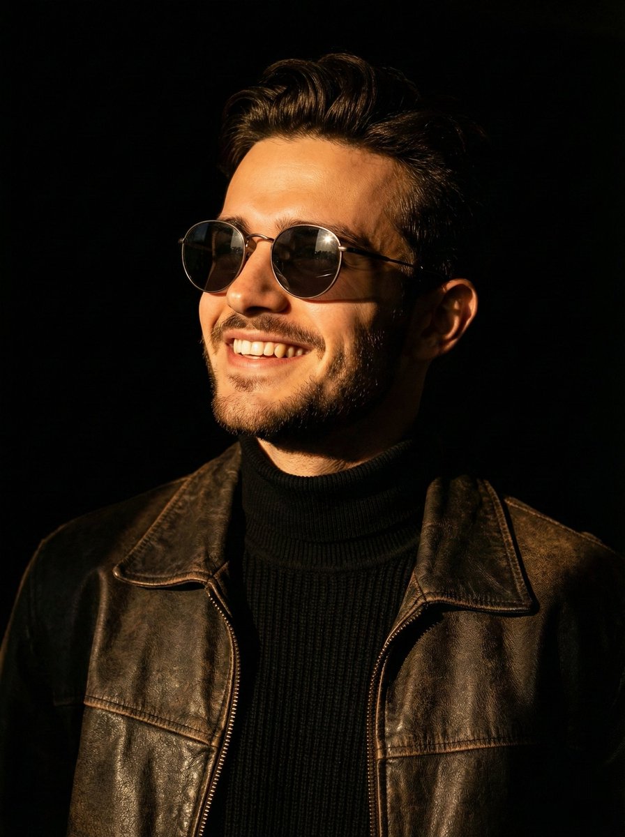Dramatic Leather Jacket Portrait