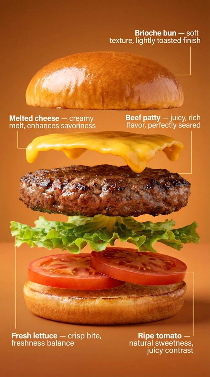 Burger Exploded View Layers