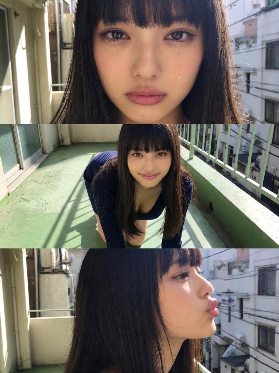 Three-Panel Emotion Close-Up