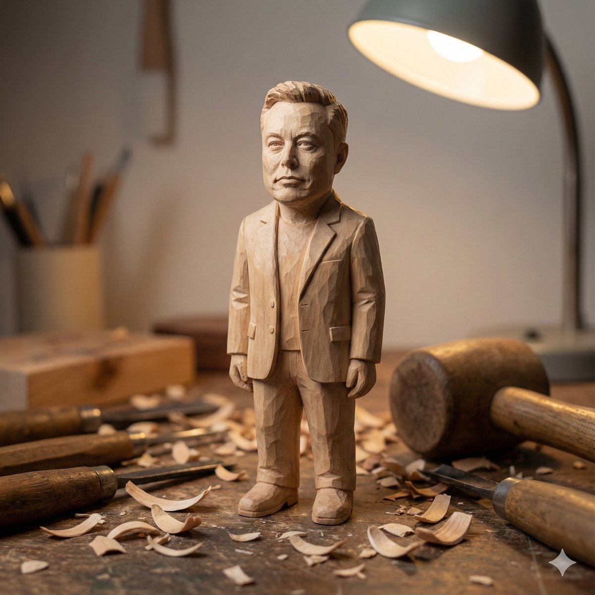 Hand-Carved Wooden Miniature Figure