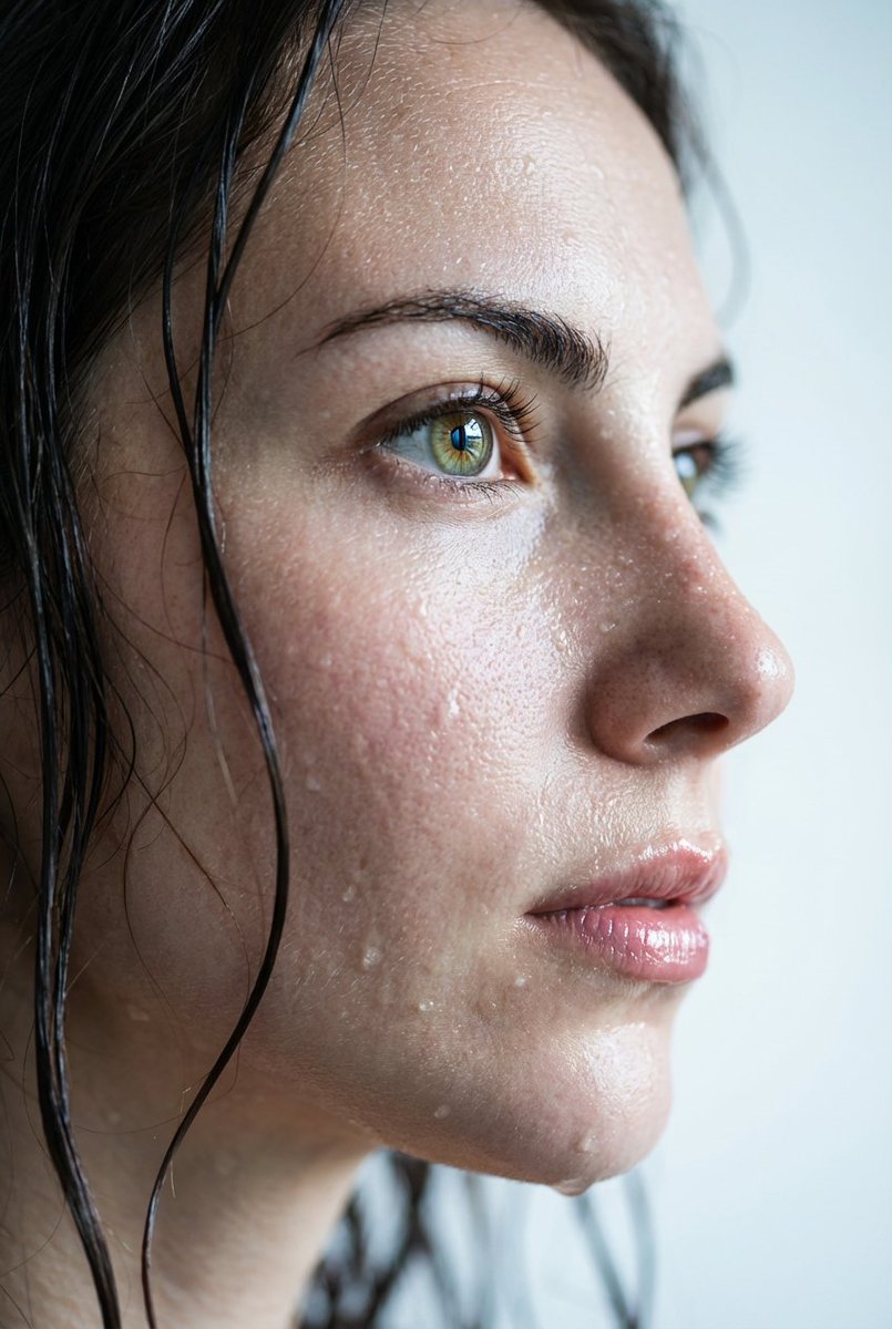 Wet Hair Portrait Close-Up