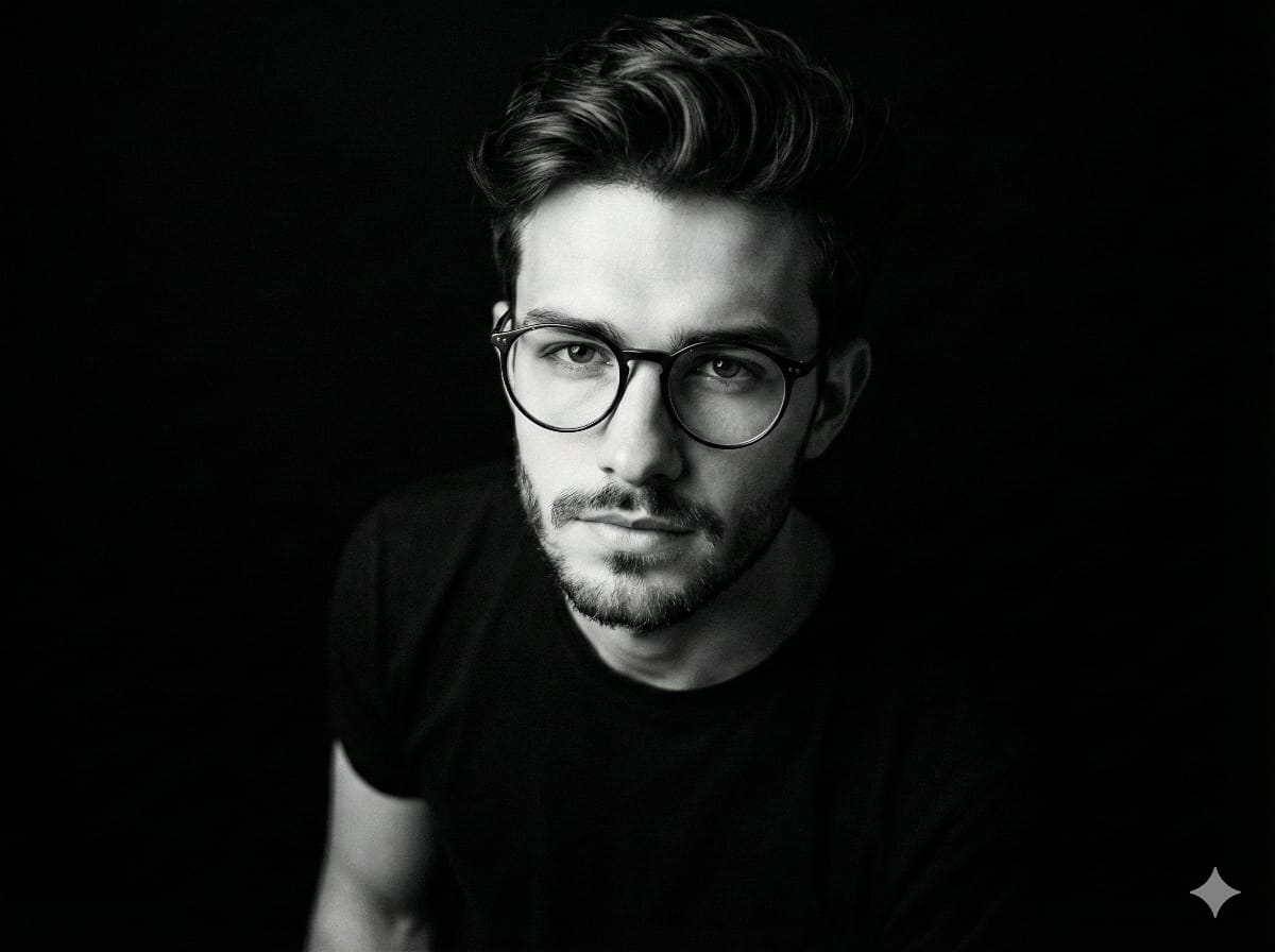 Black and White Portrait Close-up