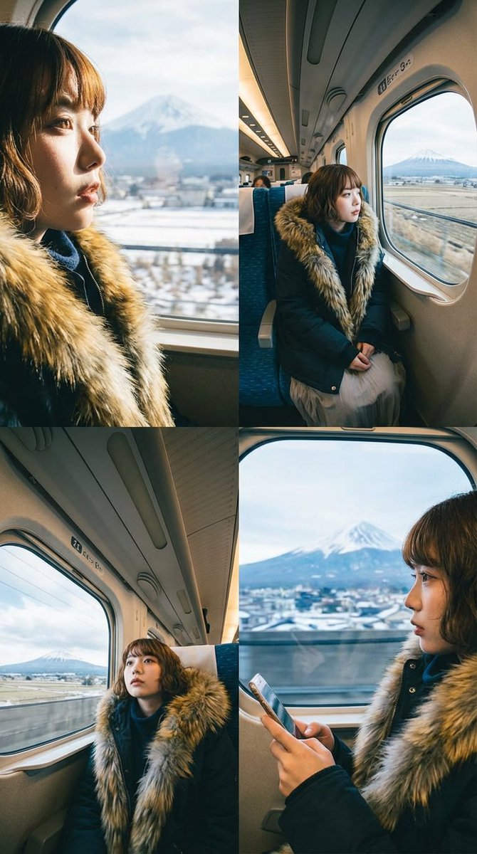 Four Split Screen Shinkansen Portraits