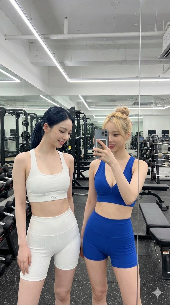 Gym Mirror Selfie Duo